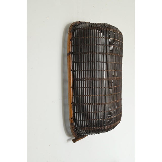 Mid 20th Century Old Southeast Asian Basket / Bamboo and Bark Weave / Wall-Hanging Object For Sale - Image 11 of 16