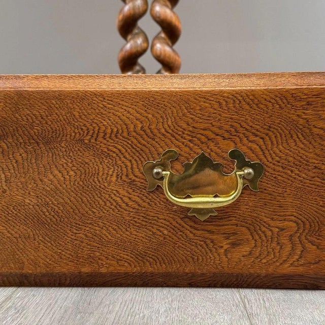 Antique Early 20th Century English Barley-Twist Golden Oak Dresser For Sale - Image 12 of 13