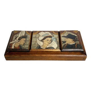 French Provincial Wood Box with Sculpted Decors, France, 1950 For Sale