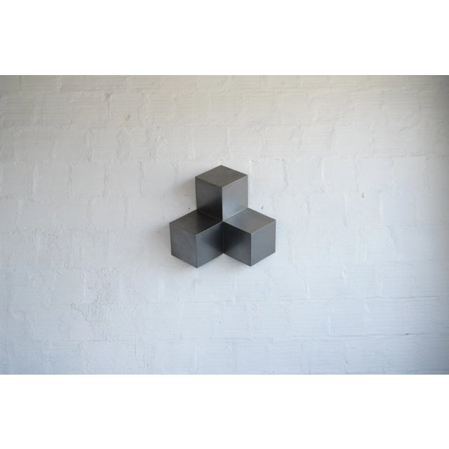 Abstract Hanging Steel Cube Sculpture For Sale - Image 3 of 3