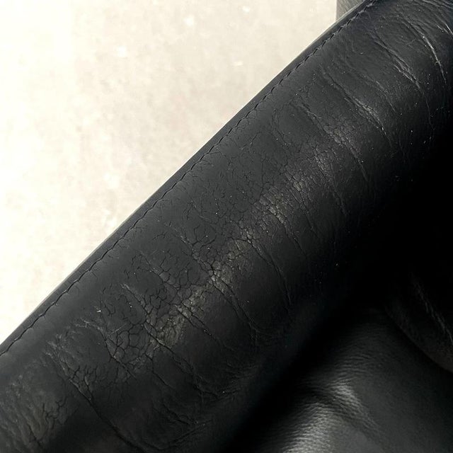 Black Leather Maua Swivel Chair with Lumbar Pillow from Design On Stock For Sale - Image 15 of 17