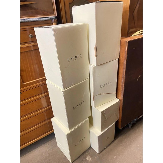 Ralph Lauren "Ella" Lauren Glass Fluted Hurricane Lamp Candle Holder Ae200/043 For Sale - Image 9 of 12