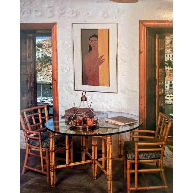 1970's McGuire Leather Wrapped Bamboo, Cane & Dining - Set of 5 For Sale - Image 16 of 18