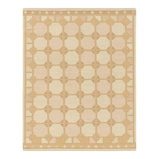 Rug & Kilim’s Scandinavian Style Rug in Peach and Beige-Brown Geometric Pattern - 5x8 For Sale