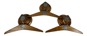 Vintage German Hunting Hangers in Handcrafted Wood and Pewter, 1950s, Set of 6