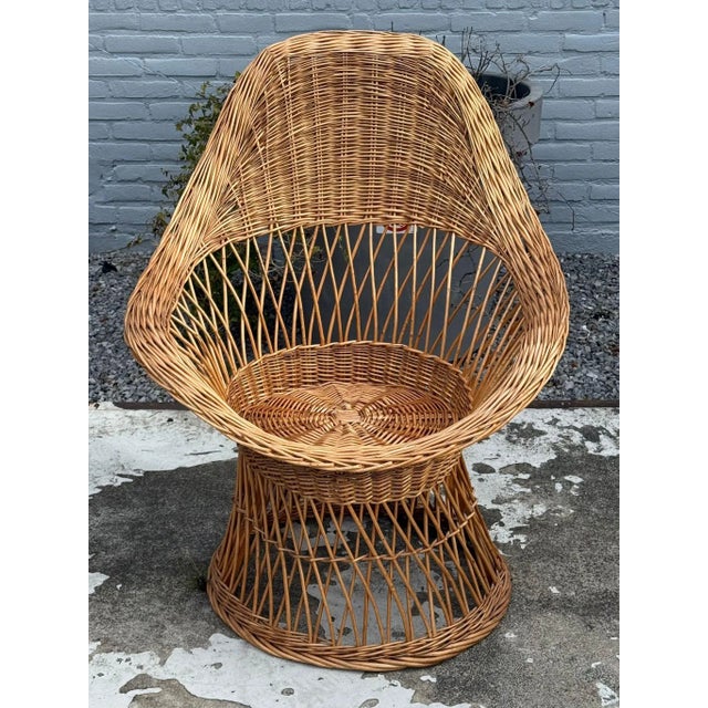 Vintage Wicker Armchair, 1950s For Sale - Image 11 of 15