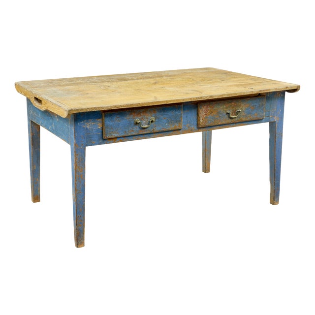 Scandinavian Painted Pine Baker's Table, 1850s For Sale