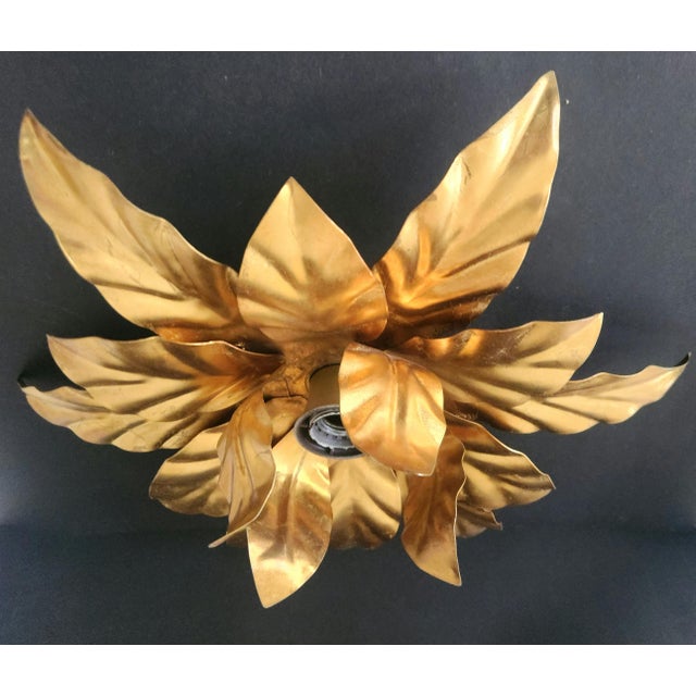 Modern Hollywood Regency Gold-Plated Florentine Floral Wall Lamps from Hans Kögl, Italy, Florence, 1960, Set of 2 For Sale - Image 3 of 17