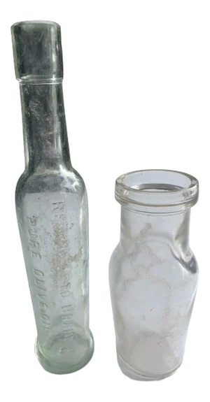 Vintage 1900s Glass Bottles - Set of 2