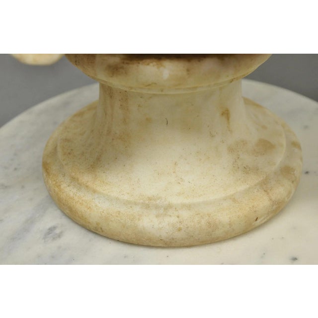Vintage Victorian Style Carved Marble Young Lady Maiden Bust Statue Sculpture For Sale - Image 9 of 16