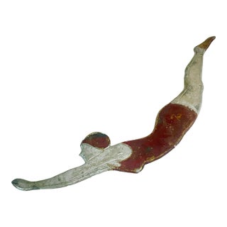 1940s Aluminum Female Bathing Beauty Decorative Object. For Sale