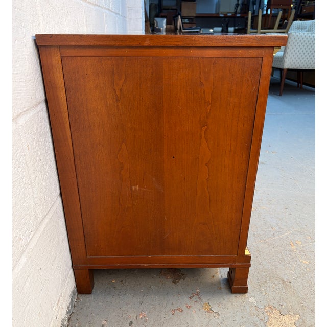 Late 20th Century French Empire Style Cherry and Burled Wood Nightstand by Baker Furniture For Sale In New York - Image 6 of 15