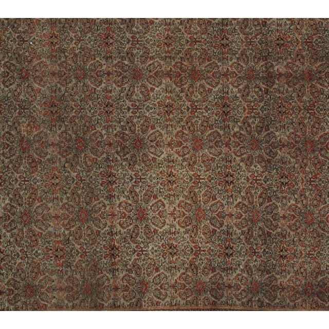 Antique Senneh Rug with Multicolored Silk Warp, Handmade, Fine Ivory, Red, Blue For Sale - Image 12 of 17