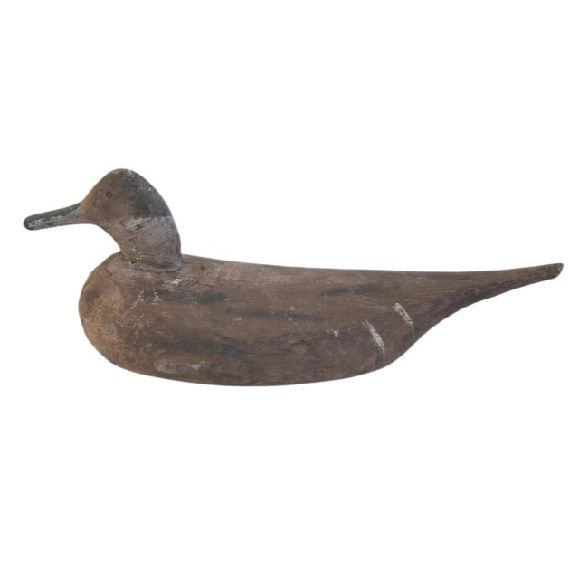 Antique, rustic, primitive, hand-carved East Coast wooden duck decoy. Traditional East Coast folk art. No maker's mark....