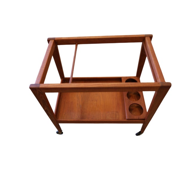 Brown Danish Teak Drinks Trolley with Removable Tray, 1960s For Sale - Image 8 of 12