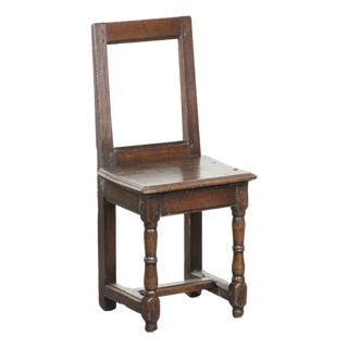 French Antique Lorraine Chair in Oak, 1700s For Sale