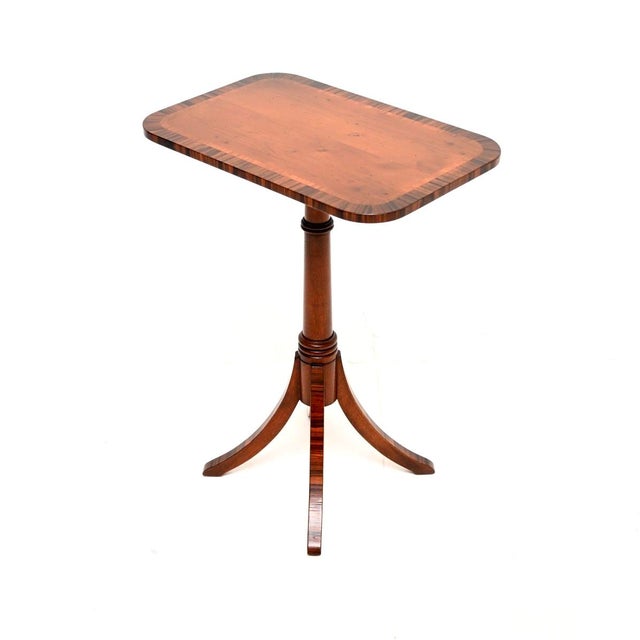 Hollywood Regency Vintage Regency Inlaid Yew Wood Side Table, 1930 For Sale - Image 3 of 7