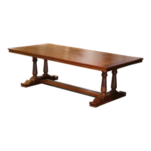 French Louis XIII Style Carved Walnut Monastery Refectory Trestle Table