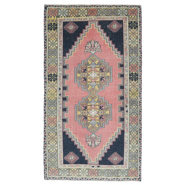1970s Turkish Oushak Handmade Wool Cotton Pink Area Rug For Sale - Image 10 of 10