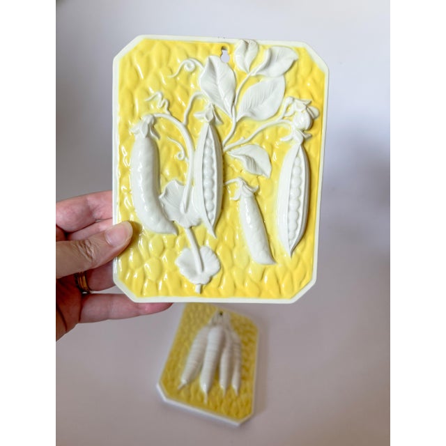 Vintage Italian Ceramic Relief Wall Art Plaques - Pair For Sale - Image 4 of 8