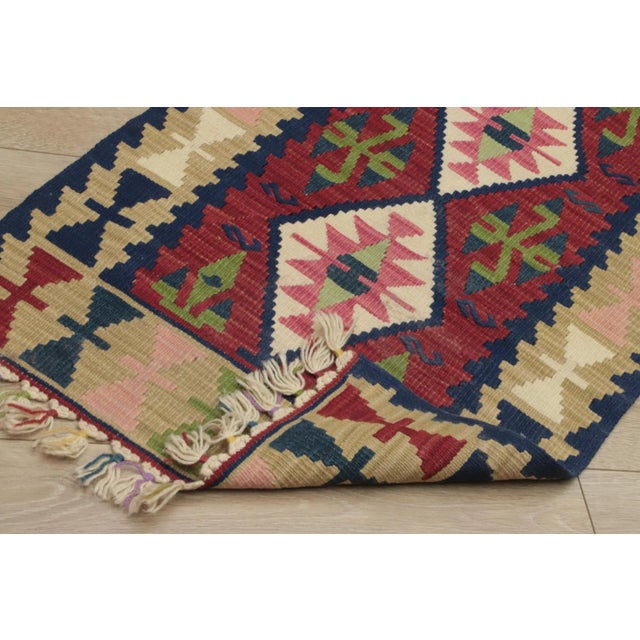 1970s Turkish Tribal Style Handmade Oushak Kilim Runner Rug For Sale - Image 12 of 13