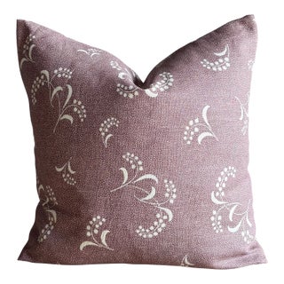 Carolina Irving Mimosa Viola Pillow With Brass Zipper Down Insert 22" X 22" For Sale