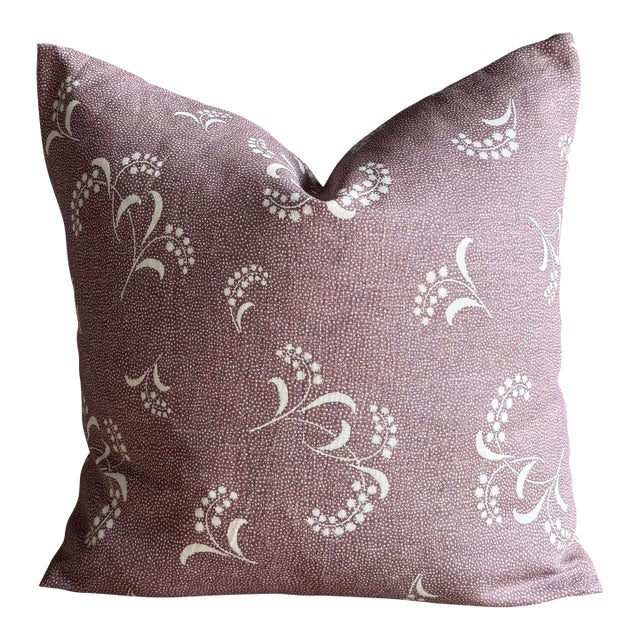 Carolina Irving Mimosa Viola Pillow With Brass Zipper Down Insert 22" X 22" For Sale