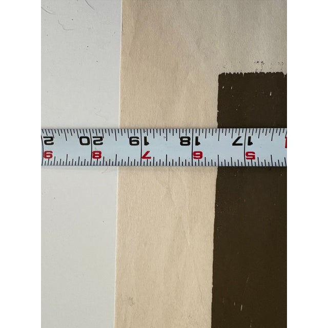 Barbara Beck 1970s Black and Brown Woodblock Print - Unframed For Sale - Image 4 of 4