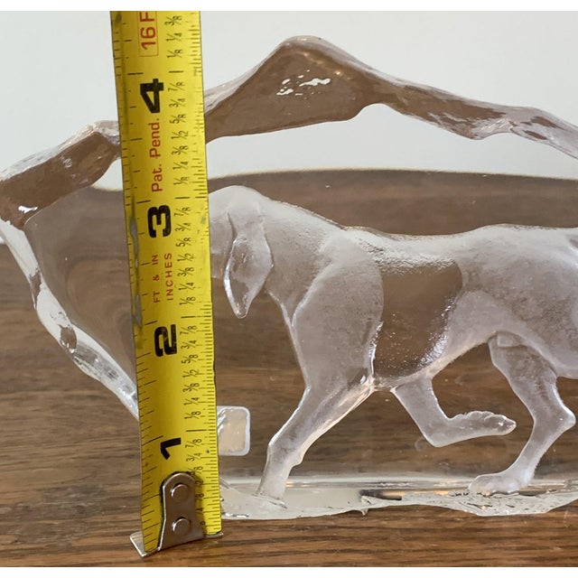 Mats Jonasson Maleras Sweden Crystal Sculpture 1990's Bloodhound Dog Chairish