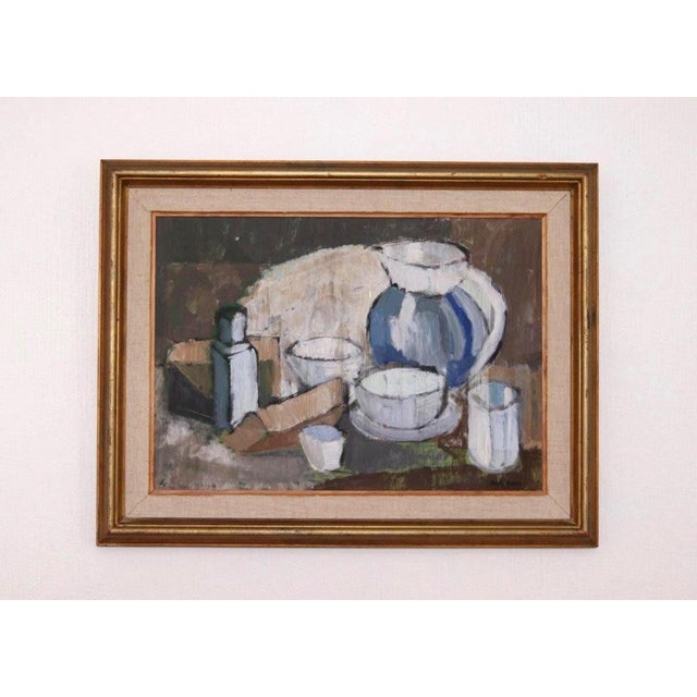Original Swedish Oil on Panel – “Still Life” by Bertil Ågren – Vintage & Framed – 44 × 57 cm (17.3" × 22.4") A refined...