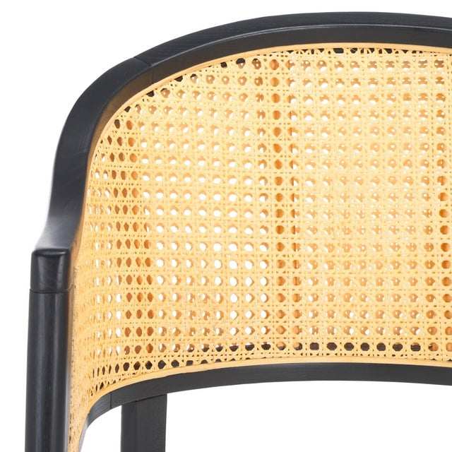Contemporary Rogue Rattan Dining Chair - Black / Natural For Sale - Image 3 of 7