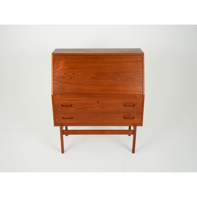 Brown Mid-Century Teak Secretary by Arne Wahl Iversen, 1960s For Sale - Image 8 of 16