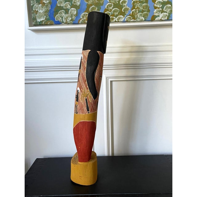 Australian Aboriginal Carved Ancestor Figure with Ochre Paint For Sale - Image 4 of 14