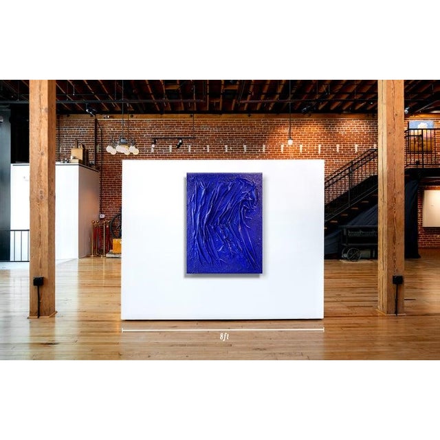 Abstract Duke Windsor, Abstract Mixed Media Painting, "Blue No. 19 - Morning Torment" For Sale - Image 3 of 3