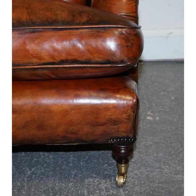 Large Hand Dyed Leather Chairs, Set of 2 For Sale - Image 5 of 18