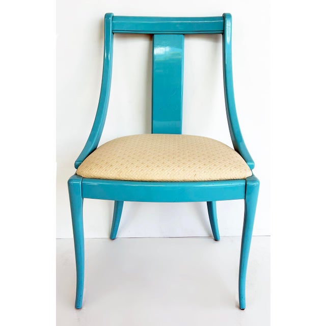 Paco Capdell for Sillerias Alacuas Spanish Lacquered Chairs, 1990s, Set of 4 Offered for sale is a set of 4 gracefully...