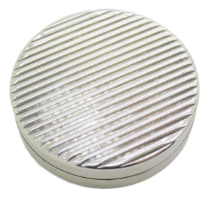 Vintage Italian Handmade Genuine Silver Round Pill Snuff Trinket Box, Made in Alessandri (Al, Italy)