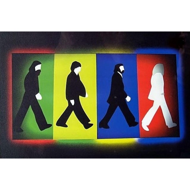 Wood 1960s Marco Lodola Color Screenprint on Paper, “a.p.” (Artist’s Proof) Mirror-Frame For Sale - Image 7 of 18