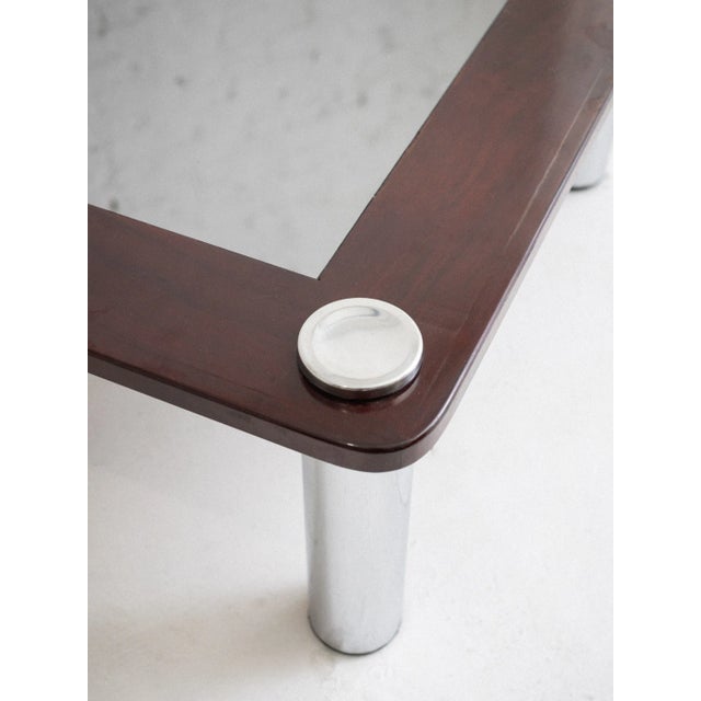 Chrome Mid Century Italian Lacquered Wood and Chrome Coffee Table For Sale - Image 8 of 9