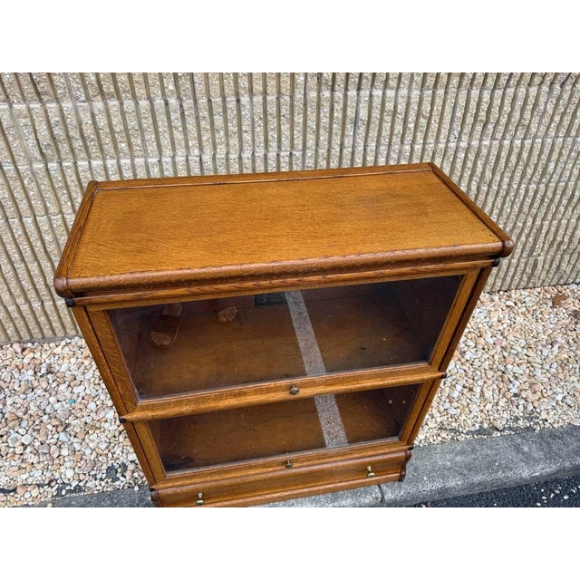 Globe Wernicke Early 20th Century Globe -Wernicke Antique Tiger Oak Two Stacking Bookcase For Sale - Image 4 of 15