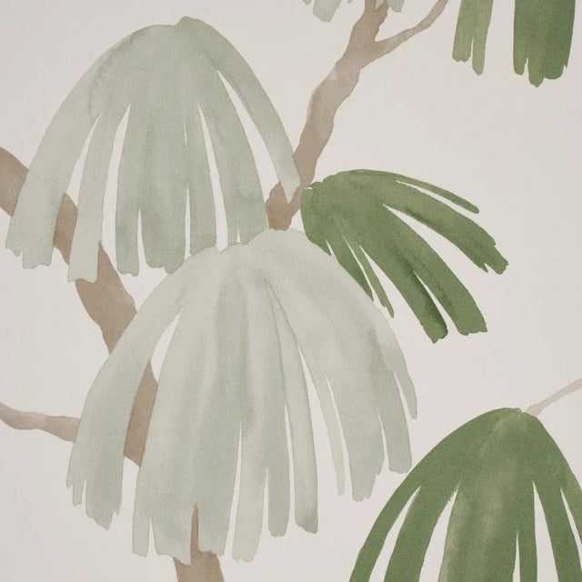 Contemporary Schumacher X David Kaihoi Weeping Pine Wallpaper in Sage For Sale - Image 3 of 3