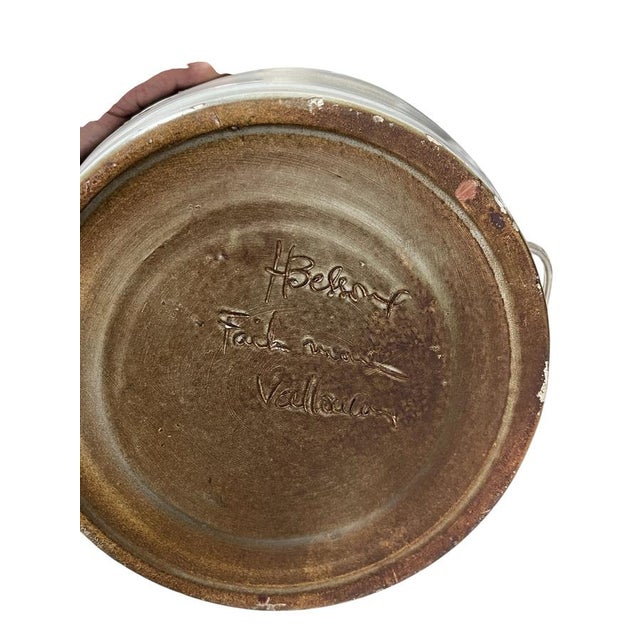 Beige Studio Pottery Ceramic Lamp by Marius Bessone, 1970s For Sale - Image 8 of 9