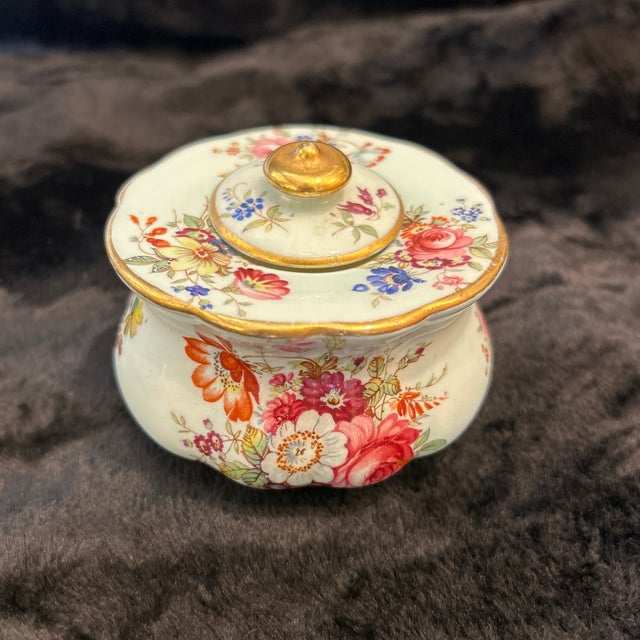 Ceramic Orlik English Bone China Derby Posies Design Covered Jam/ Musard Pot For Sale - Image 7 of 8