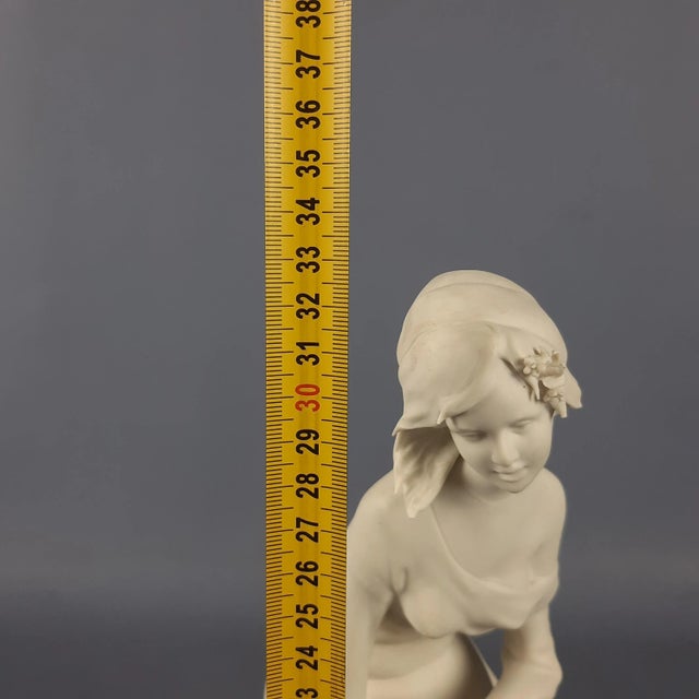 Vintage Biscuit Porcelain Sculpture of Woman by G. Barbetta for Capodimonte, 1950s-1970s For Sale - Image 15 of 16