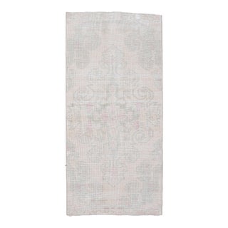 1970s Vintage Handmade Wool Cotton Turkish Beige Area Rug For Sale