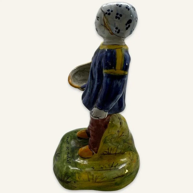 French Country Late 19th Century Mont St. Michel Quimper Style Souvenir Figurine For Sale - Image 3 of 7