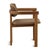 Contemporary Modern Brown Faux Wicker & Teak Outdoor Dining Chair For Sale - Image 3 of 6