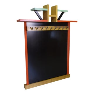 Postmodern Italian Wall Coat Rack in Polychrome Lacquered Wood from Ettore Sottsass, 1988 For Sale