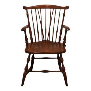 Pennsylvania House Solid Cherry Duxbury Windsor Fiddle Back Dining Arm Chair 13-3108 For Sale
