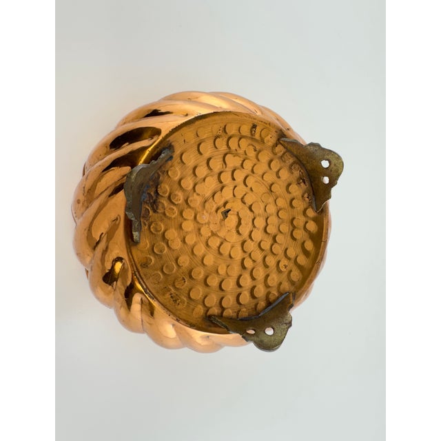 Metal Vintage Hammered Copper Footed Planter With Scalloped Rim For Sale - Image 7 of 7